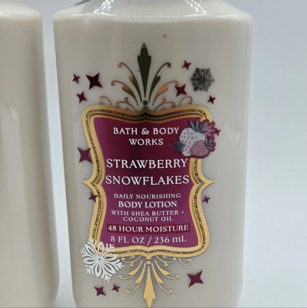 Bath and Body Works Strawberry Snowflake Body Lotion Bundle Set